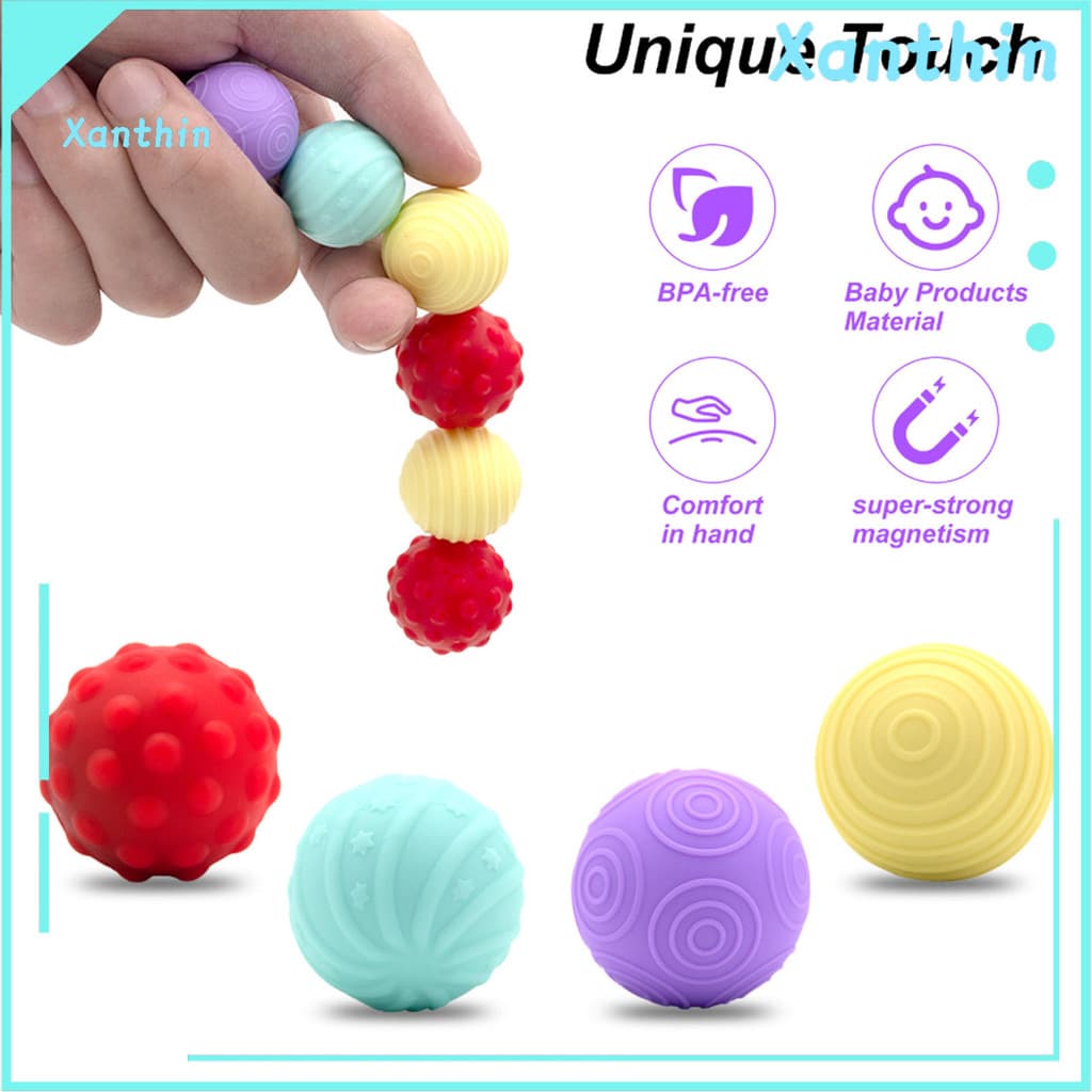 4 Pçs/Set ic Bola Sensorial Fidget Brinquedo Alívio Do Estresse Texturizada Silenciosa Home Office Traba