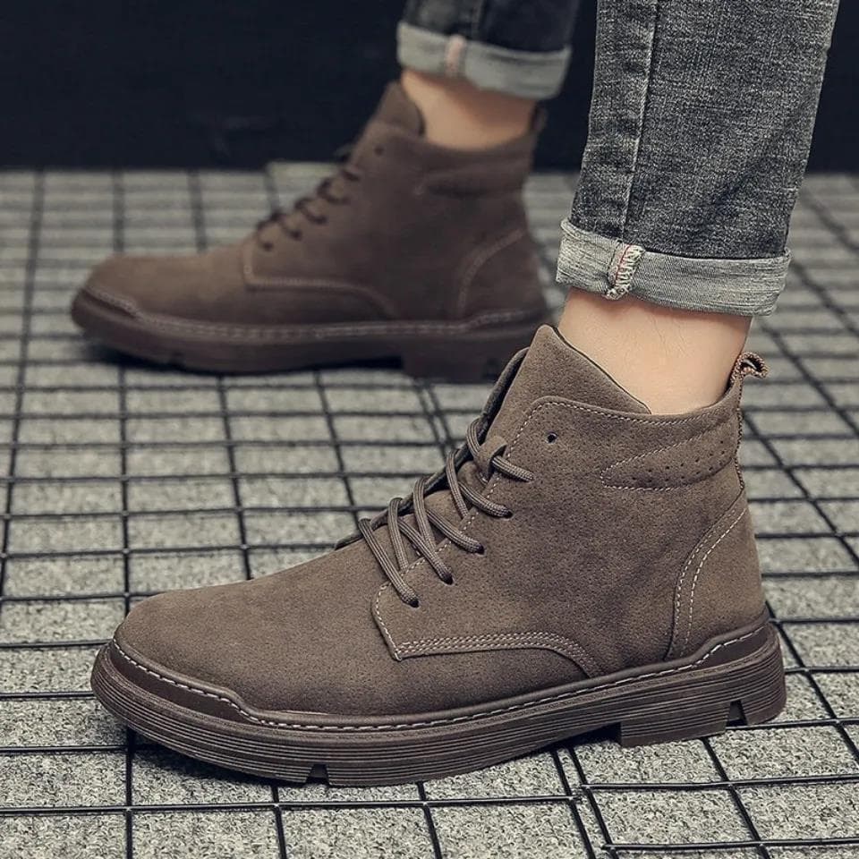 Botas Martin masculinas de couro de cano alto botas de neve botas curtas de cano médio macacão sapatos masculinos sapato