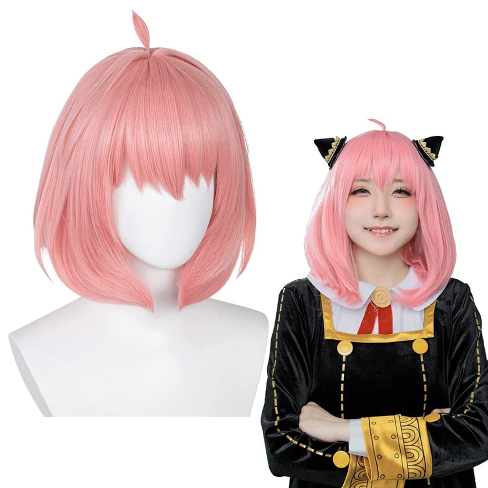 Anya Peruca Rosa Bob Para Forger Cosplay Spy x Family Perucas