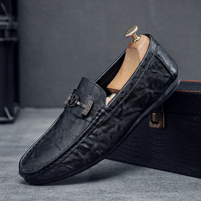 Sapatos masculinos mocassins de cano baixo sapatos casuais masculinos de couro macio sola macia resistente ao desgaste e