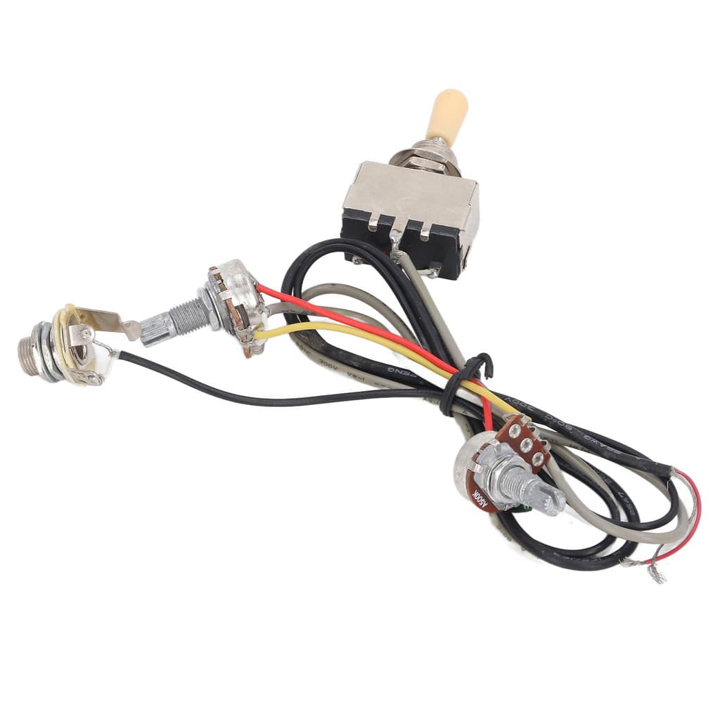 Chicote Elétrico De Guitarra Elétrica cpnobr Tampa Amarela A500K B500K Jack Metal Pré-Conectado Substituição