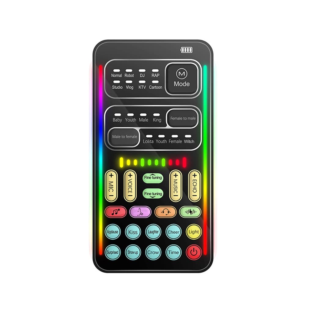 Dispositivo Portátil sicibr Trocador De Voz Com 8 Efeitos Sonoros Luz Colorida Mini Máquina De Microfone Para Transmissã