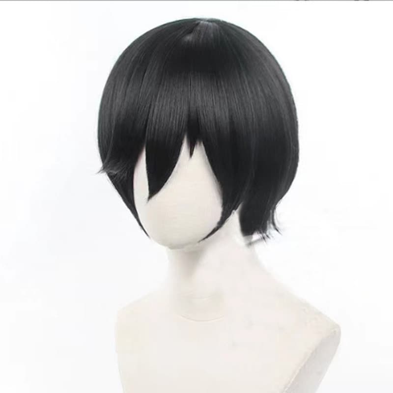 Itoshi Rin Cosplay Perucas Anime Bloqueio Azul 30cm Curto Reto Preto Peruca De Festa Masculina