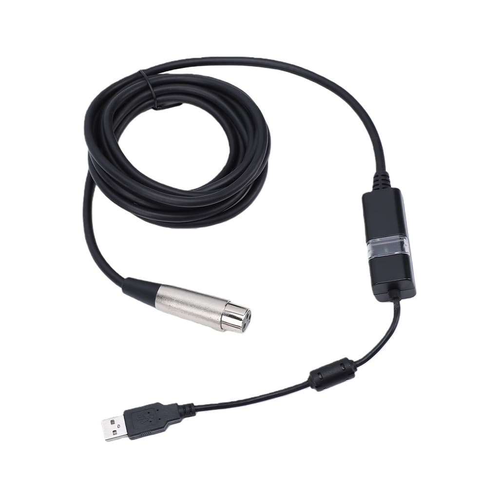 Cabo XLR Para USB Microfone De Gravação De Som Profissional Plug and Play Podcast Studio Gaming Karaokê
