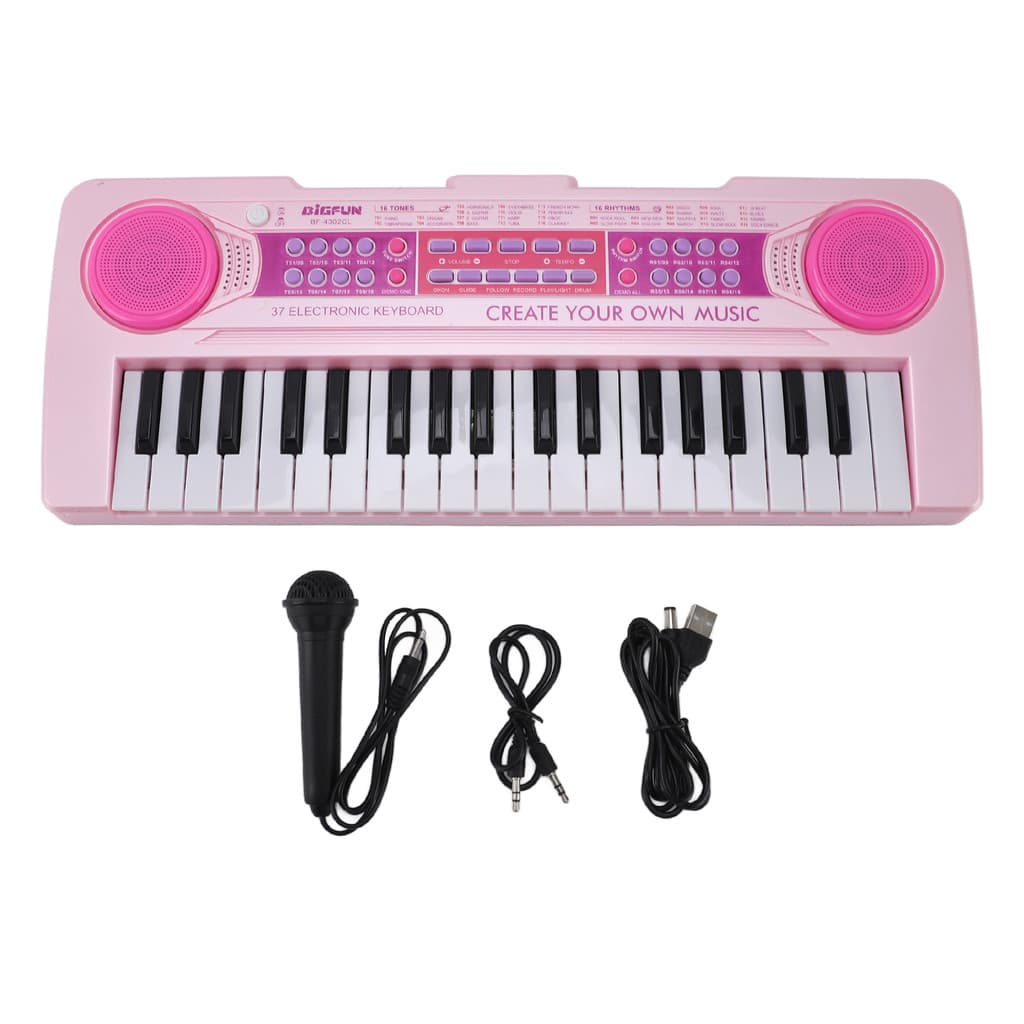 Teclado de Piano eletrônico portátil de 37 teclas, presentes para crianças, brinquedos educativos (com bateria embutida)