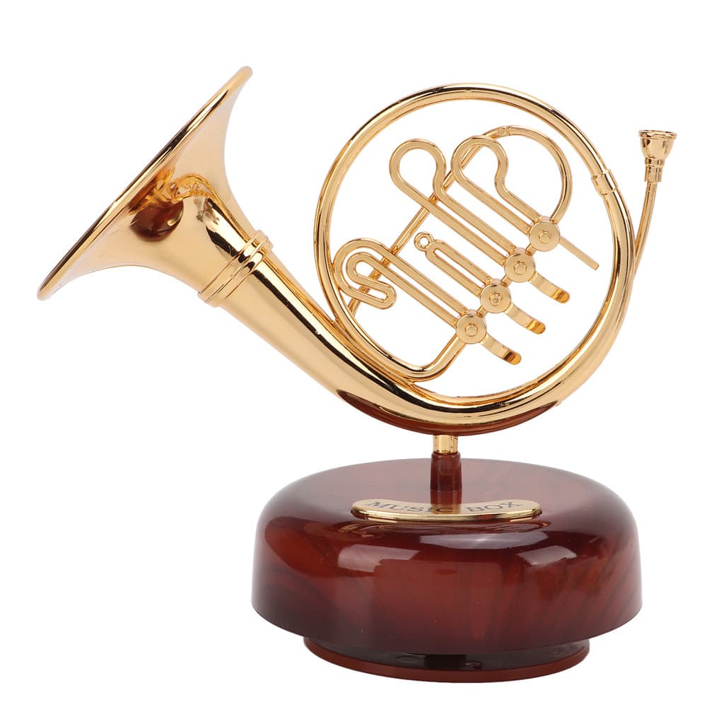 Ornamento De Chifre Francês Clássico Design Em Miniatura Premium Durável Castelo No Céu Caixa De Música