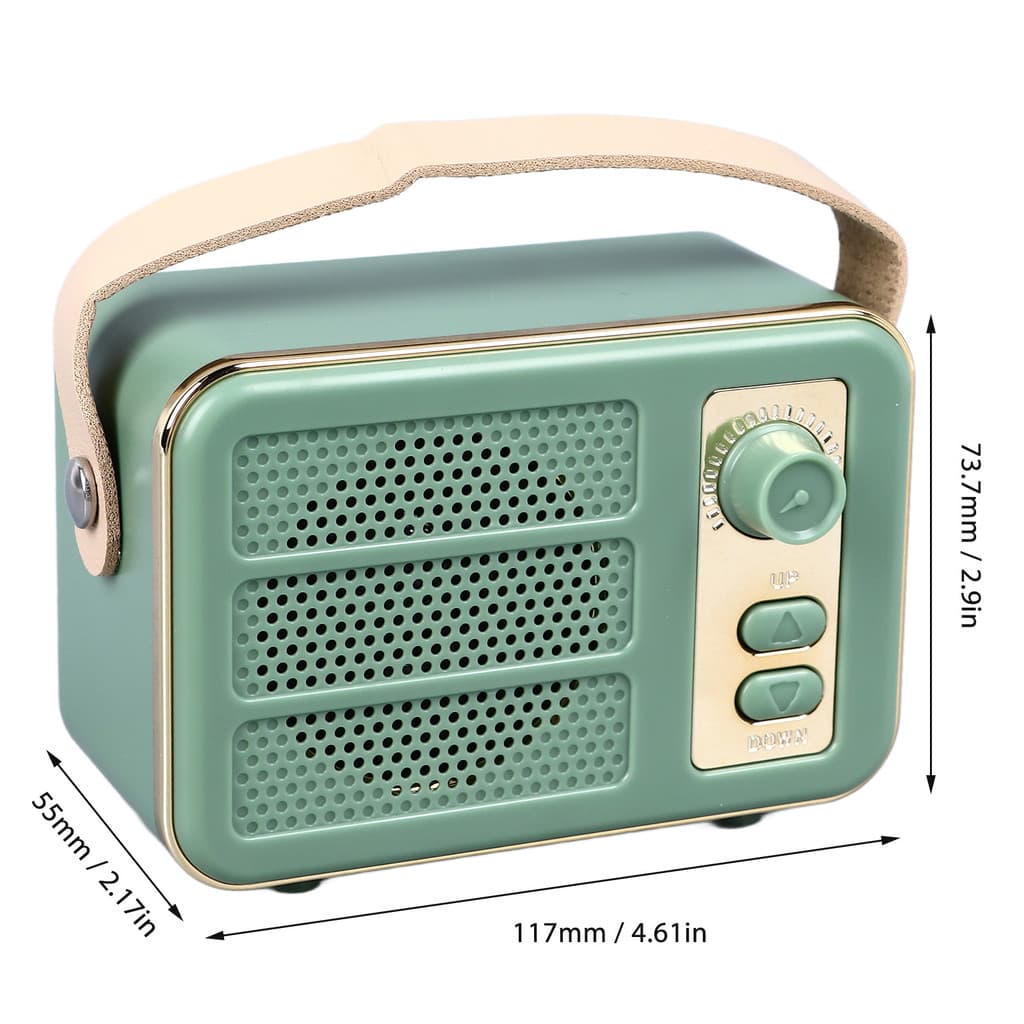 cpnobr Alto-Falante Bluetooth Retro Vintage Mini Portátil Sem Fio Para Subwoofer De Carro Ao Ar Livre Verde