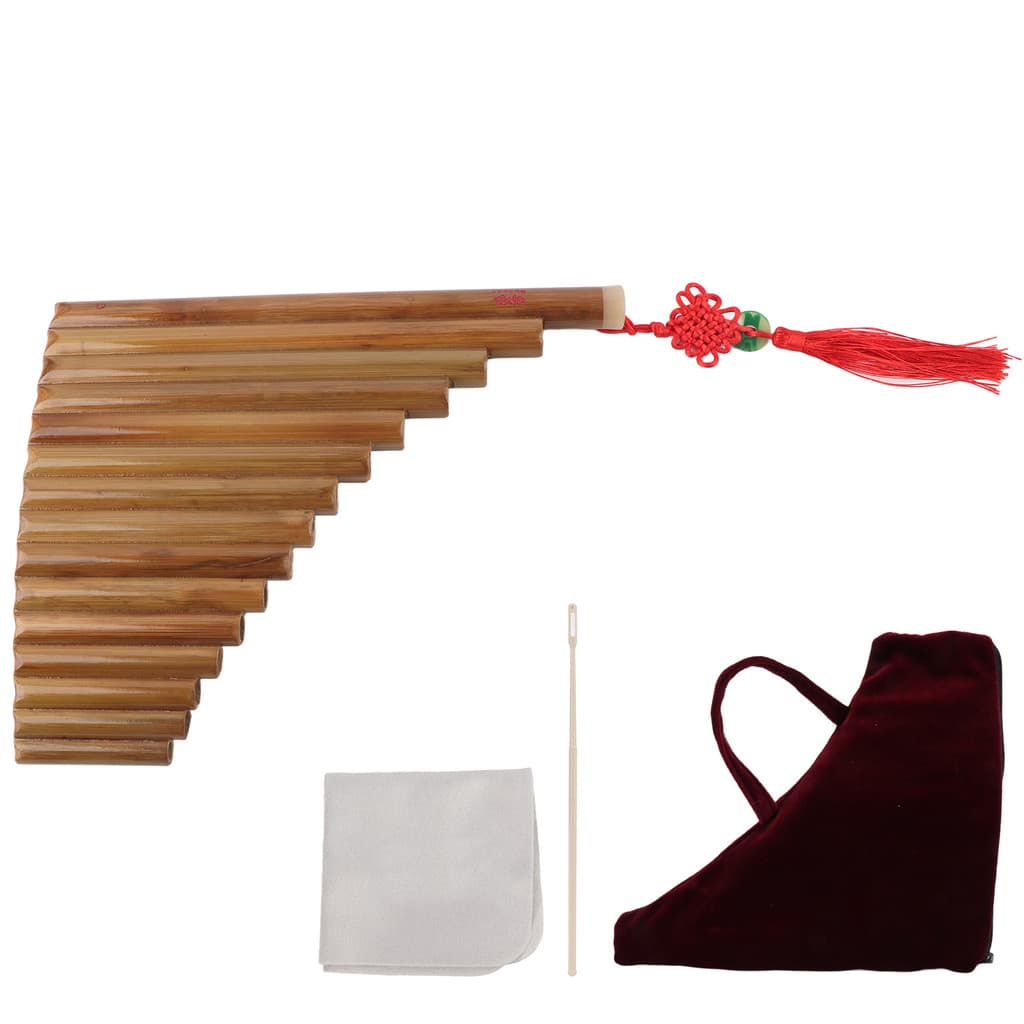 Pan Flauta Bambu Natural 15 Tubos G Tom Panelas Tubo Instrumento Musical Tradicional Chinês