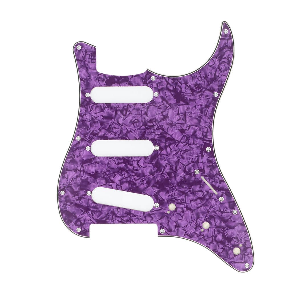 andobr Pickguard De Guitarra Elétrica Com 11 Furos De Plástico Frontal Substituição Para Guitarras Strat Roxo