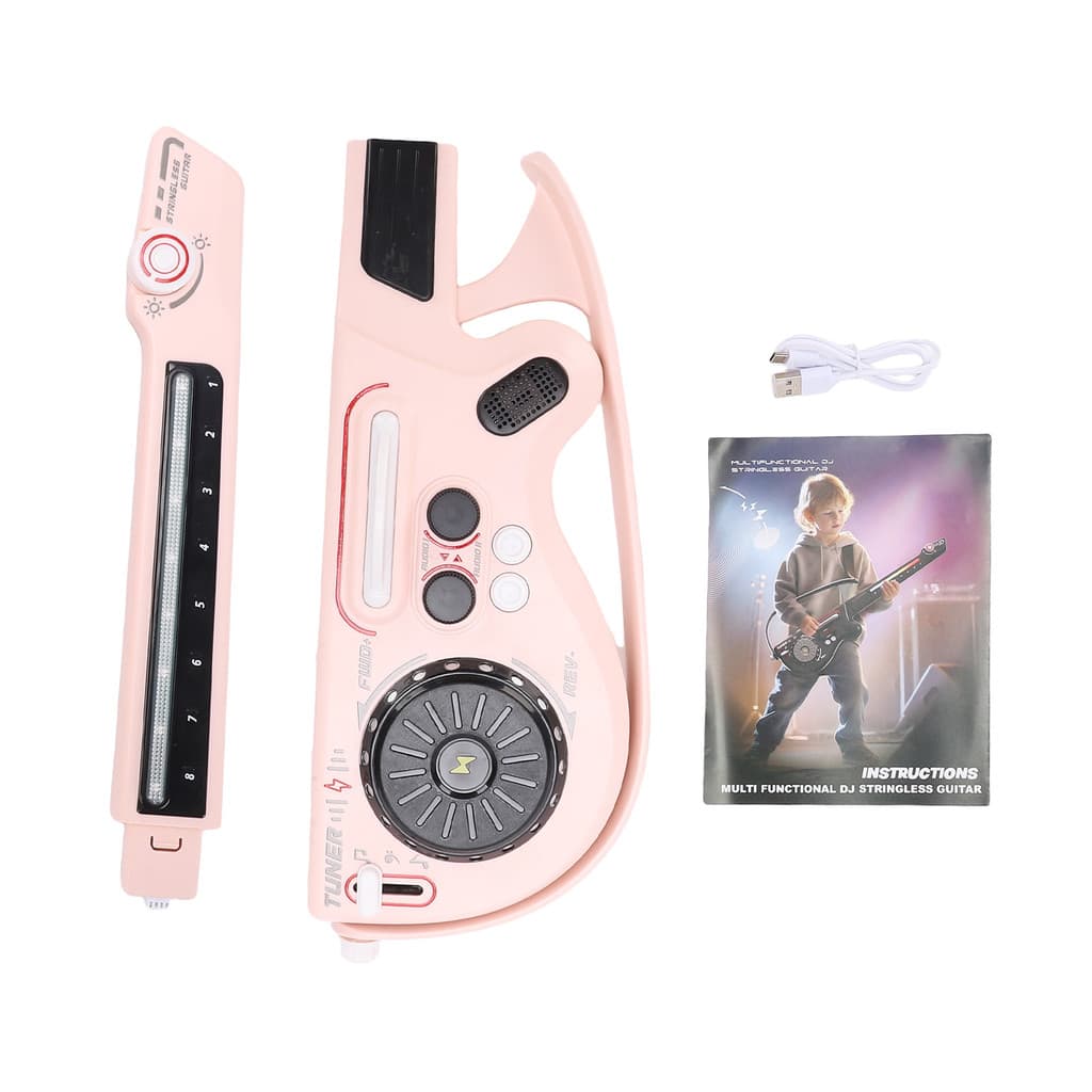 Multifuncional DJ guitarra inteligente sem corda dobrável Bluetooth Link criativo luz baixo teclado eletrônico rosa