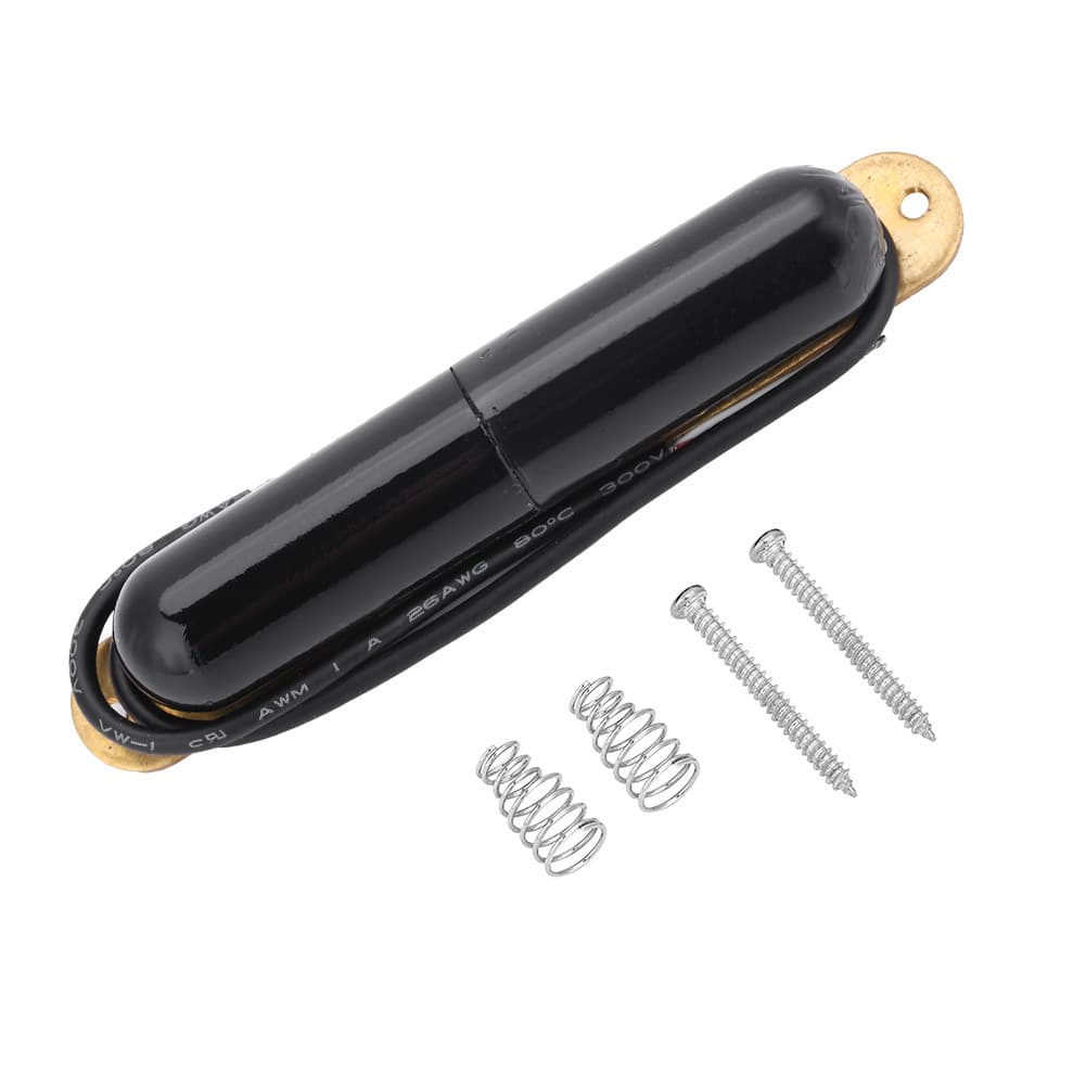 sicibr Alnico V Magnet Batom Tubo Captador Guitarra Elétrica Bobina Única Para (Preto)