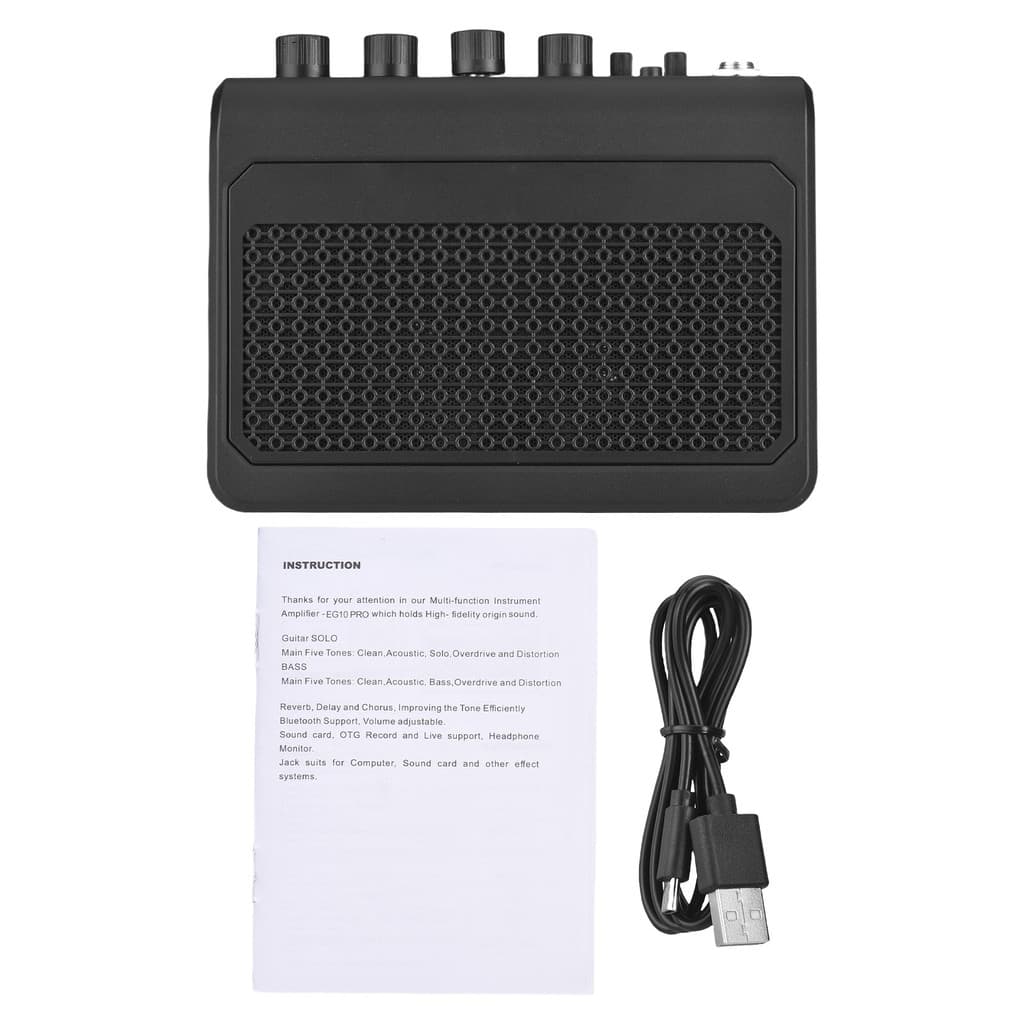 SKYSONIC 15W Pequeno Amplificador De Guitarra Elétrica Claro/Acústico/BASS/Overdrive/Distorção 5 Tons Portátil Prática A