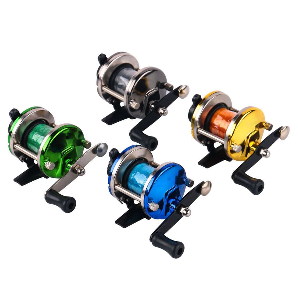 Inverno Mini Corrico Carretel De Pesca No Gelo Roda Giratória Ferramenta De Equipamento De Peixe Com Linha