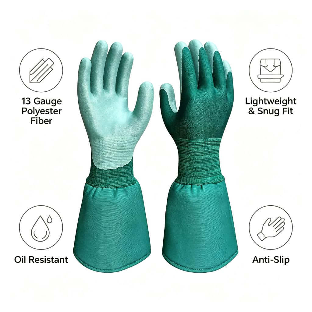 { PUO } Luvas De Jardinagem Coloridas Antiderrapantes Para Furos À Prova D'água Tamanho Único