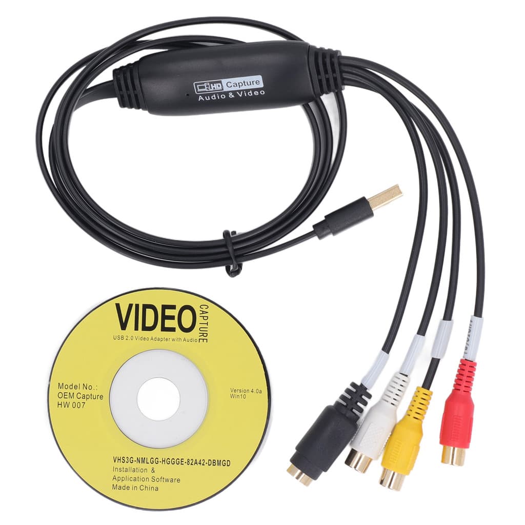 Placa De Captura De Vídeo Adaptador Conversor USB Para RCA S Gravação De PC