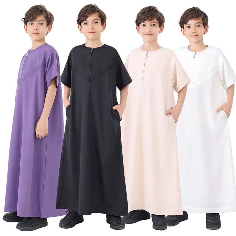 Menino Camisa Muçulmana Ramadan Abayas Para Roupas De Oração Muçulmano Robe