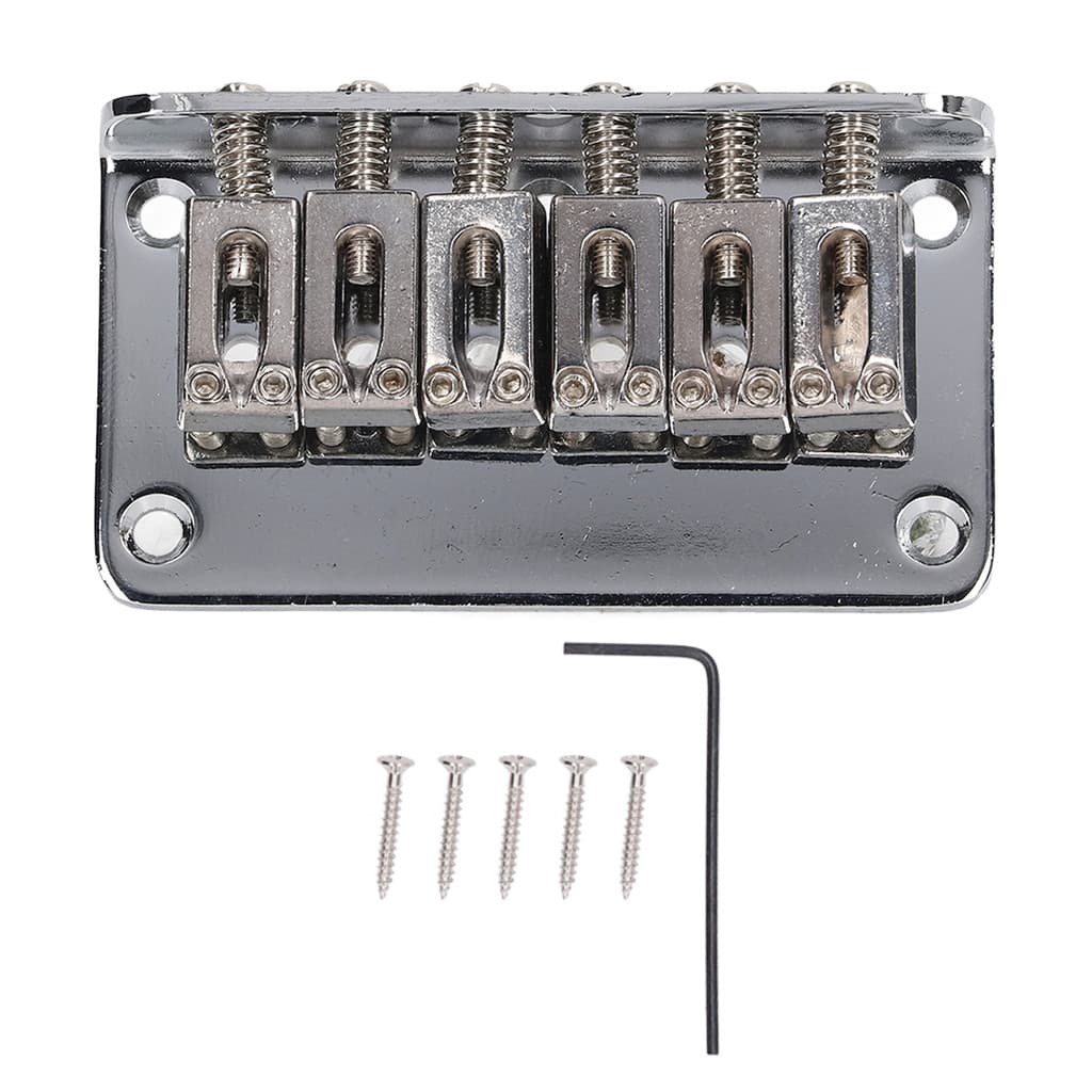 Ponte De Guitarra Elétrica 6 Cordas 78mm Carga Superior Liga De Zinco Arremate Instrumento Acessório Prata