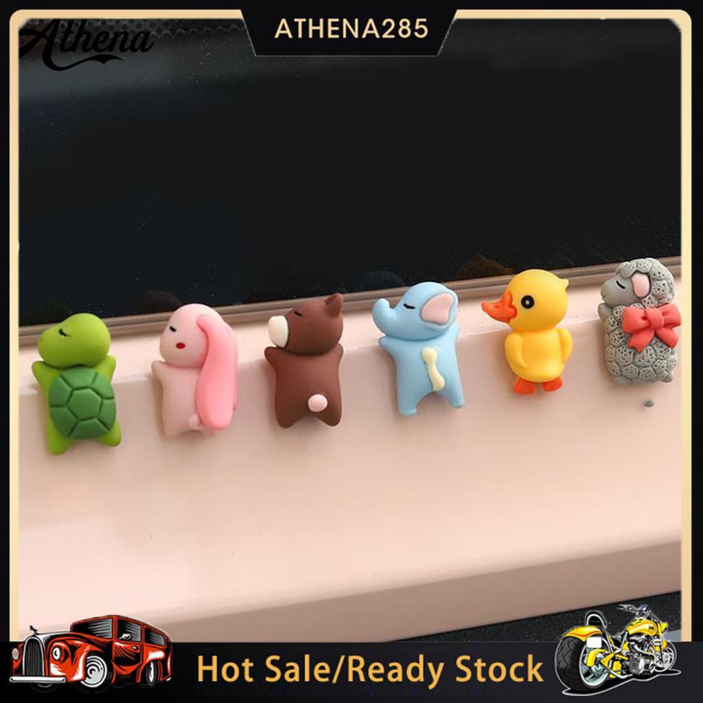 Ath_6 Pçs/Set Decoração De Carro Desenhos Animados Design Animal Fitas Dupla Face Ornamento De Borda De Janela Acessório