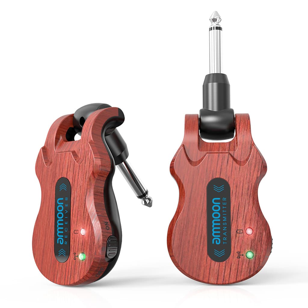 ammoon Sistema De Guitarra Sem Fio Áudio Transmissor Digital Receptor Bateria Recarregável Embutida 100 Pés Transmissão
