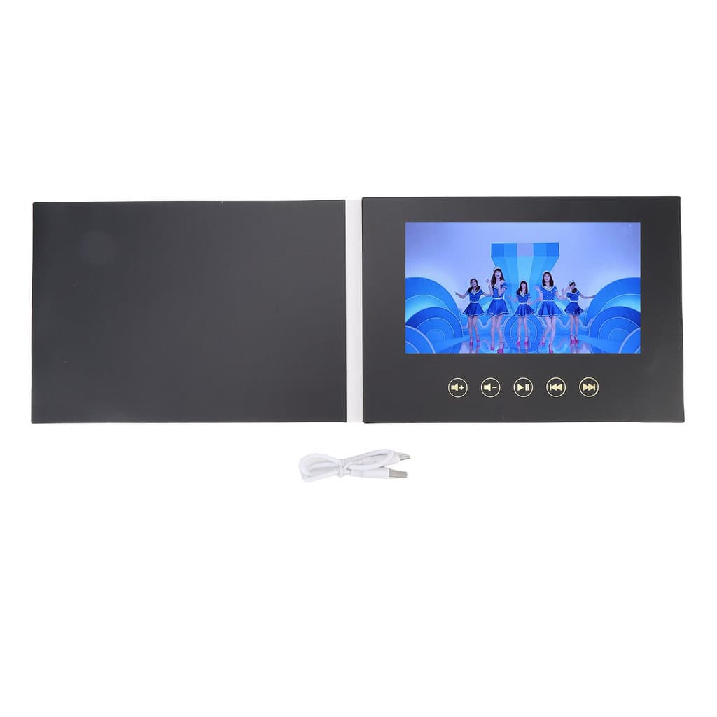 [Andoer.br] Cartão De Vídeo Brochura Digital HD De 7 Polegadas Para Marketing Com Porta Type C 128M De Memória R