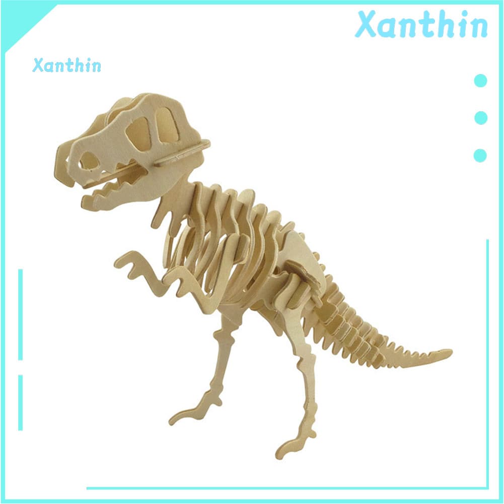 Engraçado Simulação 3D Dinossauro Esqueleto Quebra-Cabeça DIY Brinquedo Educativo De Madeira Para Crianç