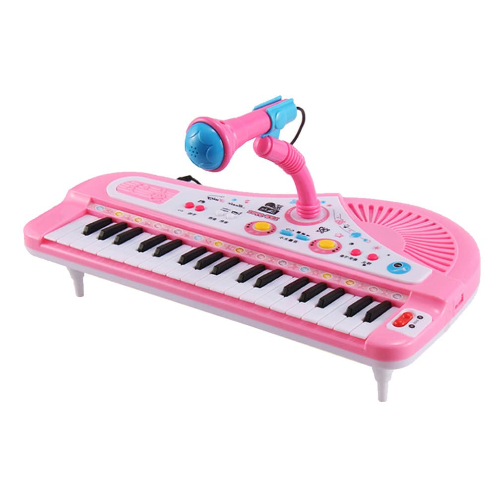 wohobr 37 Teclas Crianças Piano Musical Teclado Eletrônico Instrumento De Brinquedo Com Microfone Para Meninos Meninas M