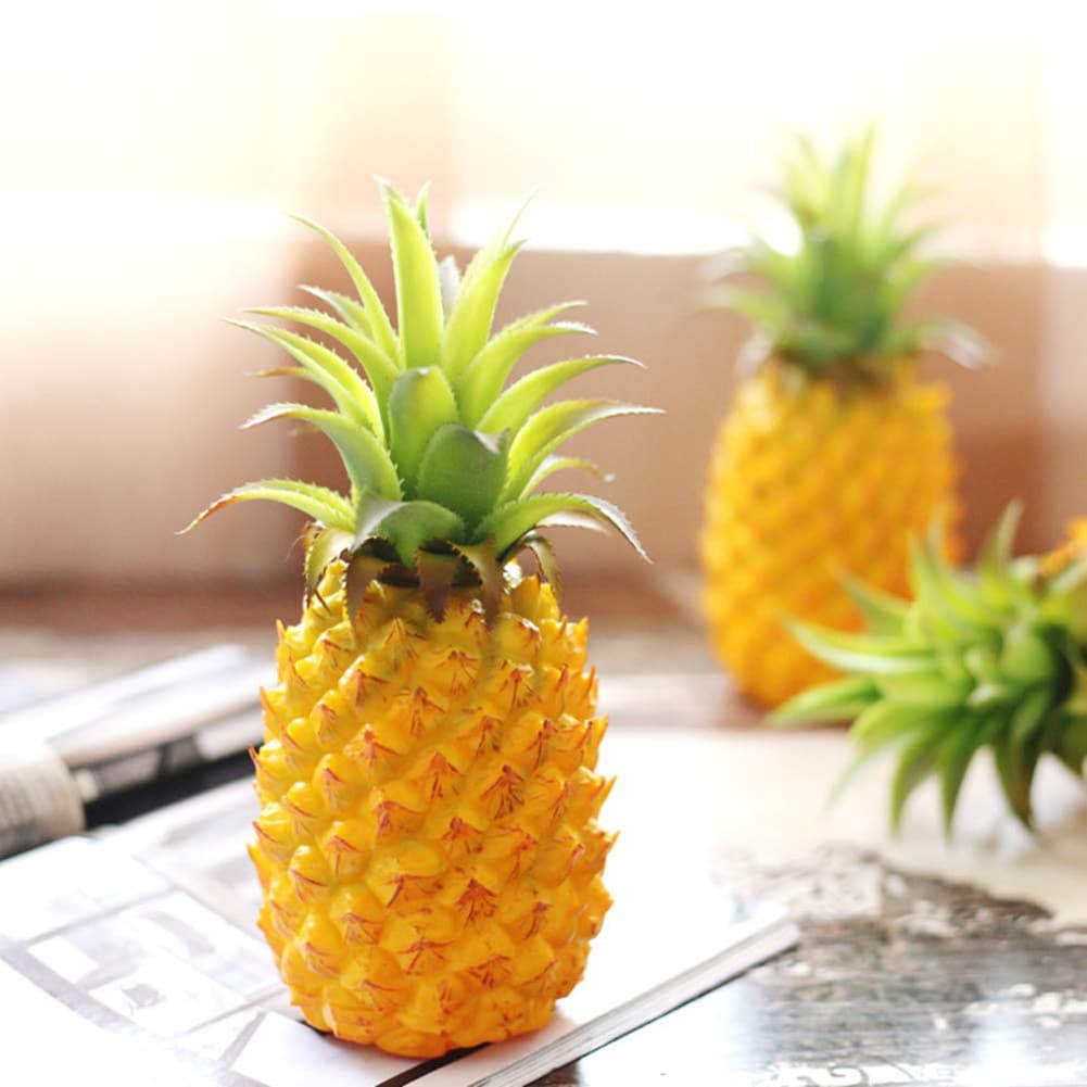 Qingsong Frutas De Plástico Artificial Abacaxi Falso Ornamento Para Casa Decoração Festa Expositor