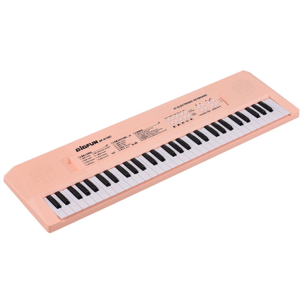 wohobr 61 Teclas Teclado Eletrônico Piano Instrumento Musical Com Microfone Modo De Energia Dupla Música Portátil 6 Demo