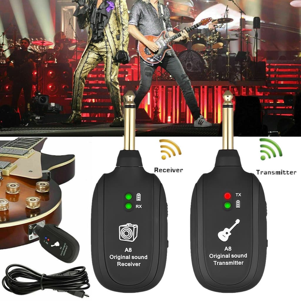 ttopbr A8 UHF Conjunto Receptor Transmissor De Guitarra Sem Fio 730mhz 50M Faixa Para Guitarras Elétricas Baixo Violino