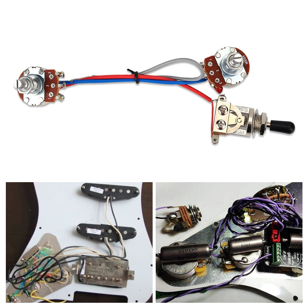 Conjunto De Chicote Elétrico De Interruptor Pré-Fiado De 3 Vias tolobr Para Guitarra Elétrica De Circuito Eletrônico Dup
