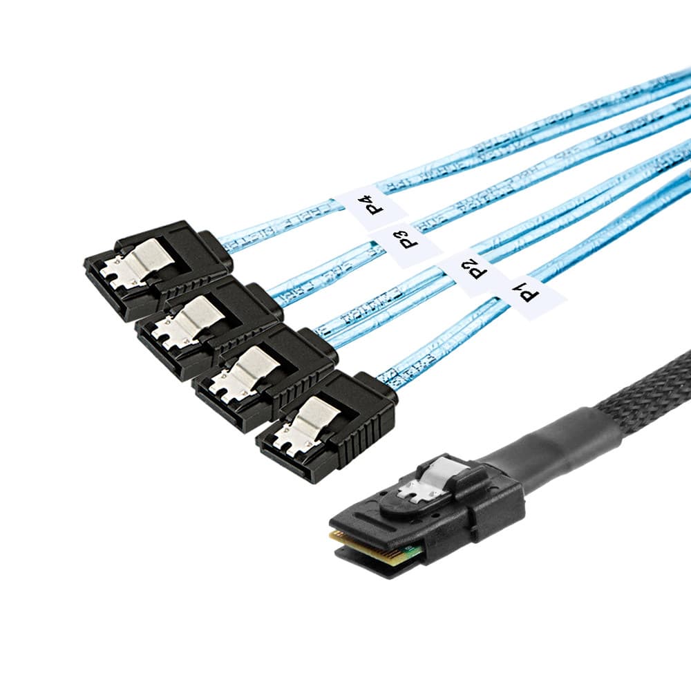Mini SAS SFF-8087 Para 4 SATA Cabo De Disco Rígido Dados Do Servidor Com Taxa De Transmissão De 12 Gbps 22.5 Gbit/s Larg