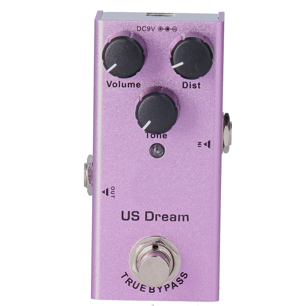 [peth] Pedal De Efeito De Guitarra Elétrica US Dream Distortion Mini True Bypass Roxo DC 9V JDF-4