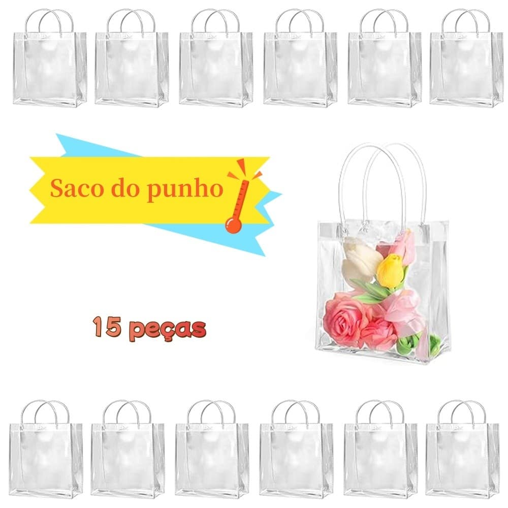 15 peças 20x15x7cm saco de presente de plástico, flexível não é fácil de quebrar, adequado para presentes diários, embal