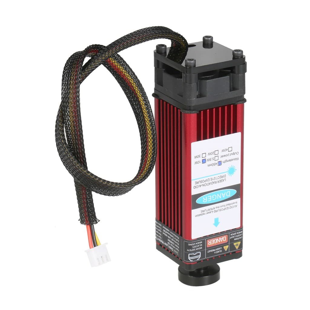 [PHO1] Módulo 10W Laser Cabeça De Gravação 450nm Comprimento Focal Ajustável Alta Precisão Plástico Couro Madeira Acríli