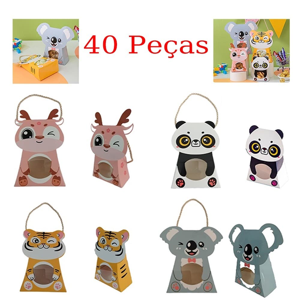 15.5 x 10.4 x 5.2 cm, saco de presente de 40 peças, quatro tipos de sacos de papel portáteis, adequados para livros, cos