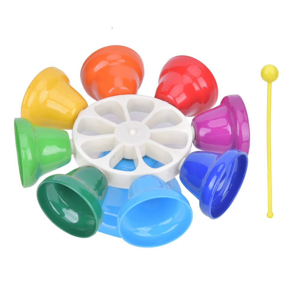 [peth] Sinos De Mão De 8 Tons Cor Arco-Íris Pandeiro Musical Infantil Brinquedos Acessórios Para Instrumentos