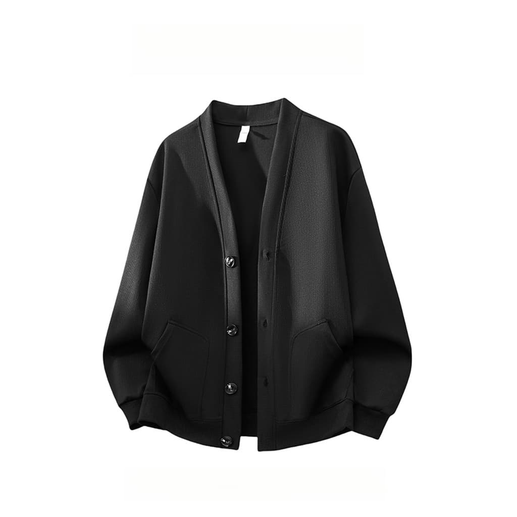 WASSUP PANDA Cardigan Jaqueta Com Decote Em V Masculina Outono Street Wear Estilo Preguiçoso Solto Casual Malhas Top