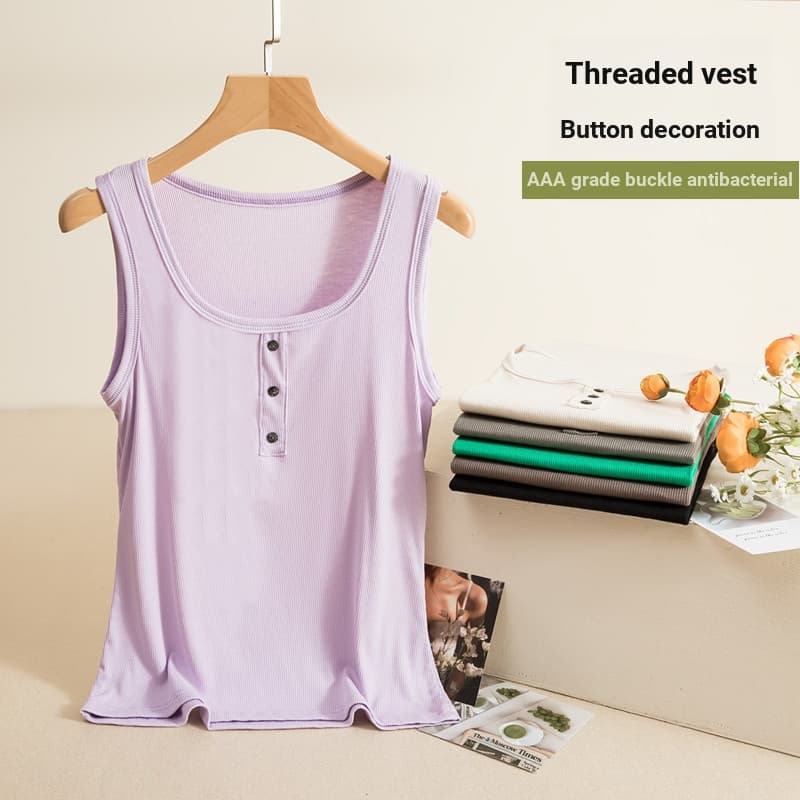 Camisola com rosca para uso externo, feminina, verão, fina, Slim fit, aparência mais fina, Modal, gola em U, interna, se