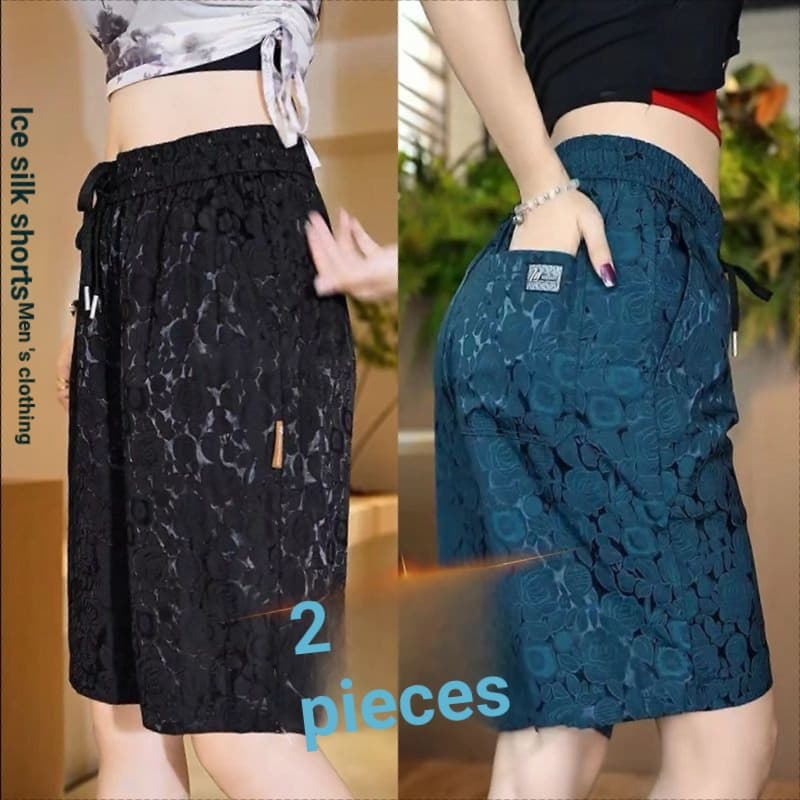 Shorts de seda gelo masculino 2026 novo estilo verão respirável fino calças de praia Design sentir na moda All-Match sol
