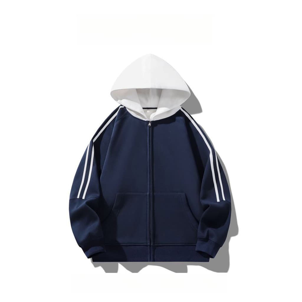 WASSUP PANDA Estilo Americano Costura Contraste Cor Com Capuz Cardigan Moletom Masculino Primavera Outono Casual Esporte