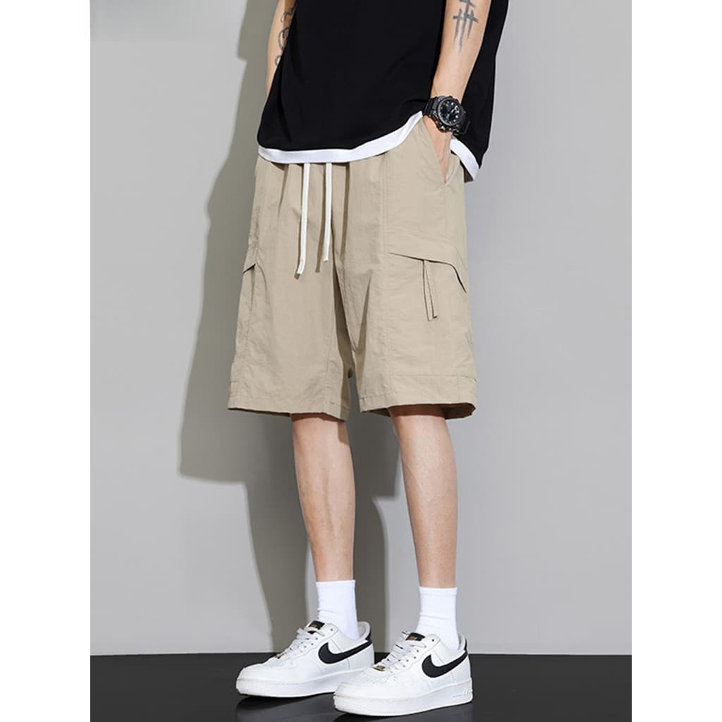 WASSUP PANDA Macacão de Seda Gelo Shorts Masculino Verão 2026 Novo Estilo Street Wear Calças Esportivas Casuais Calças d