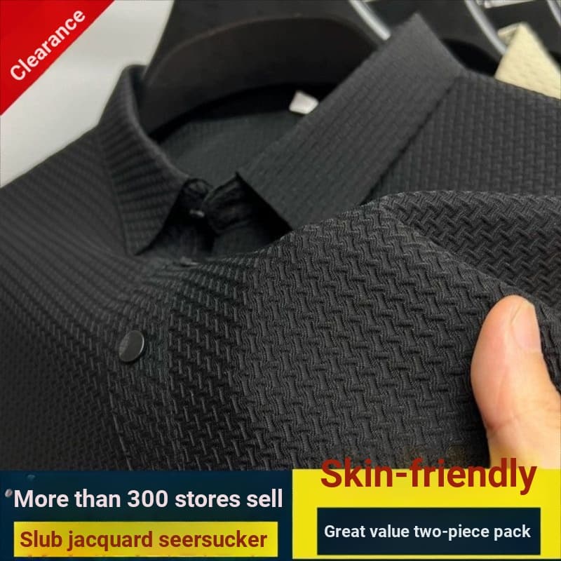 Camisa polo masculina de seda gelo respirável lapela manga curta verão bonito All-Match juventude solta High-End meia ma