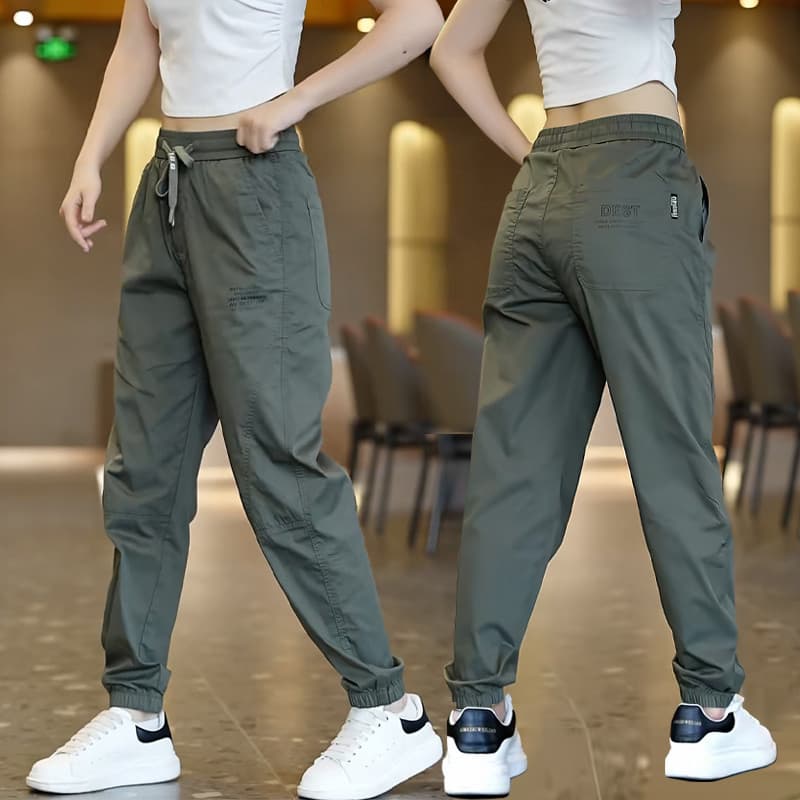 Sweatpants masculino verão macacão fino calças versão coreana na moda meninos de secagem rápida calças soltas de seda ge