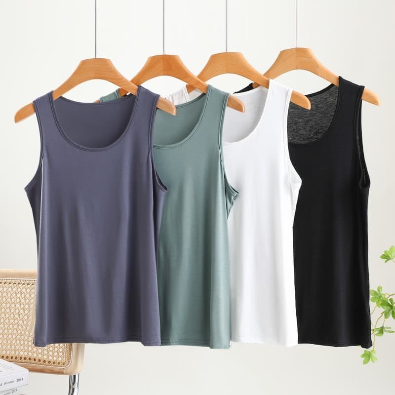 Verão masculino Modal em torno do pescoço colete estilo fino solto plus Size mais gordura sem mangas topo camisa de fund