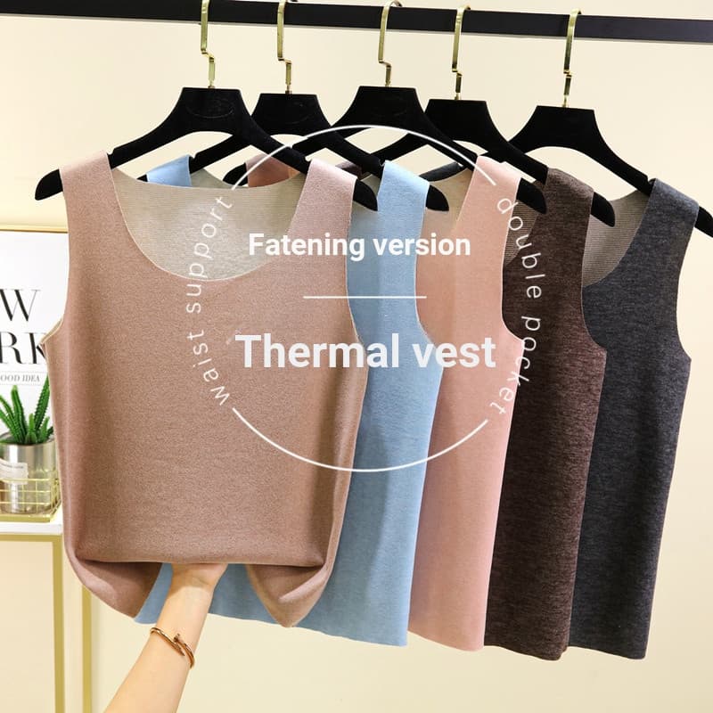 Colete térmico alemão de veludo, plus Size, feminino, outono inverno, sem costura, ajuste interno, lã, Extra grosso, Bas
