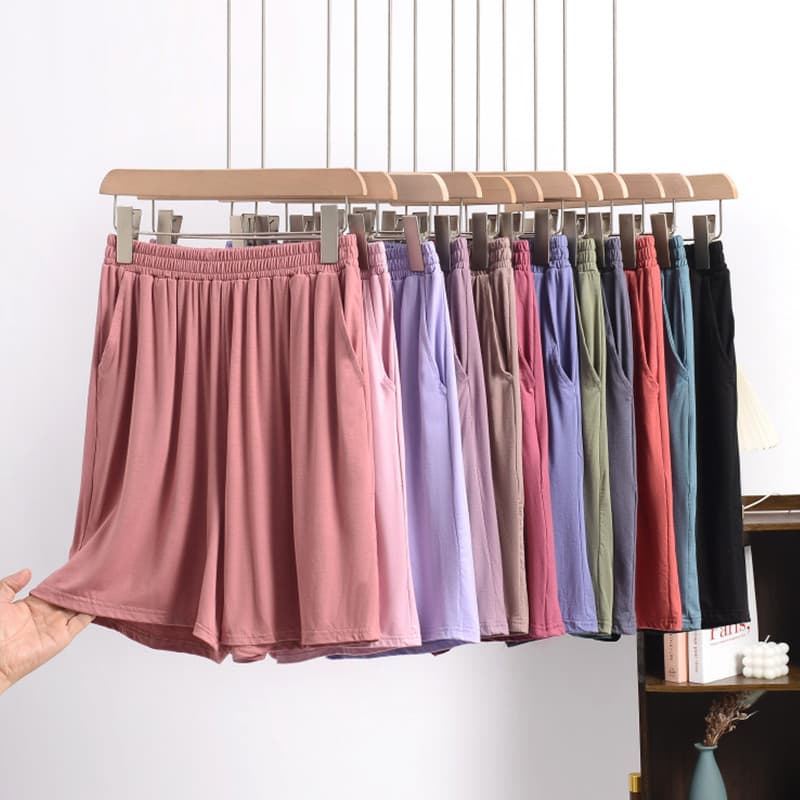 Shorts modais de tamanho grande feminino verão estilo fino cor sólida roupa externa Look mais fino calças casuais calças