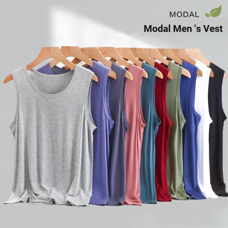 Homens mais colete de gordura verão plus Size solto Modal sem mangas camiseta esportes cor sólida All-Match em torno do