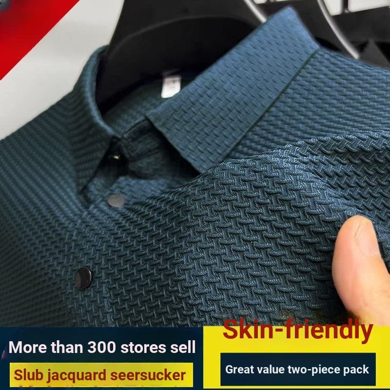 Workwear de manga curta polo camiseta masculina solta verão negócios Casual ao ar livre Wear gelo seda estilo fino juven