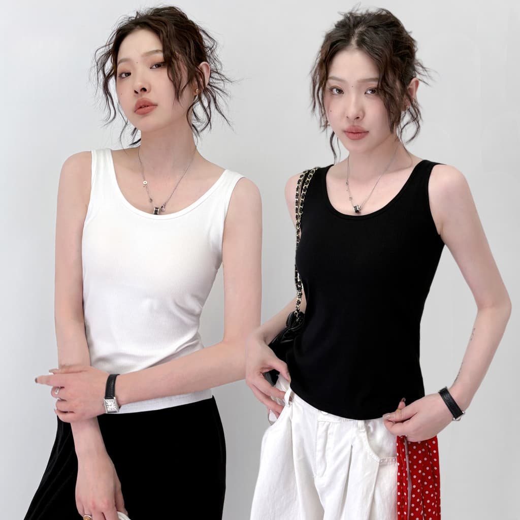 2025 verão novo estilo em forma de I exterior usar camisola feminina roupa interior com almofadas No peito sem sutiã Bot