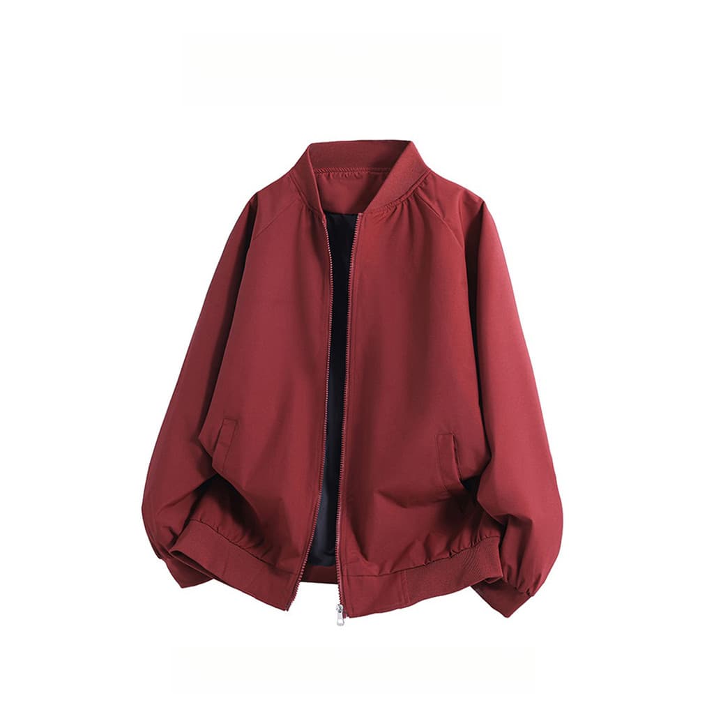 WASSUP PANDA Vinho Vermelho Uniforme de Beisebol Jaqueta Masculina Primavera Outono Street Wear Americano Casual Solto J